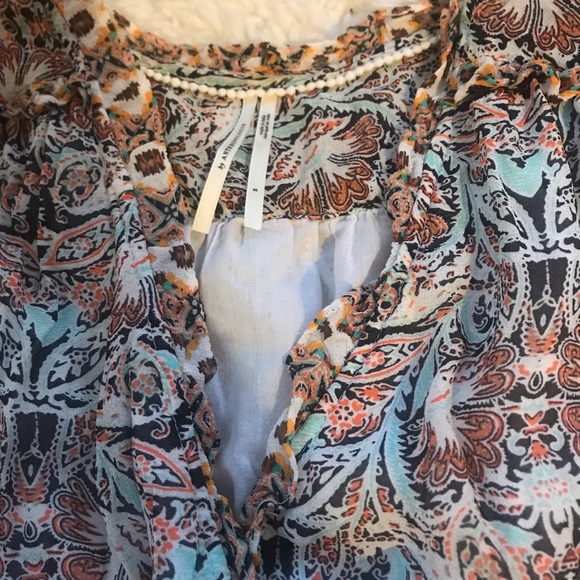 Printed ruffle blouse, Anthropologie. Size Small. - Picture 6 of 8